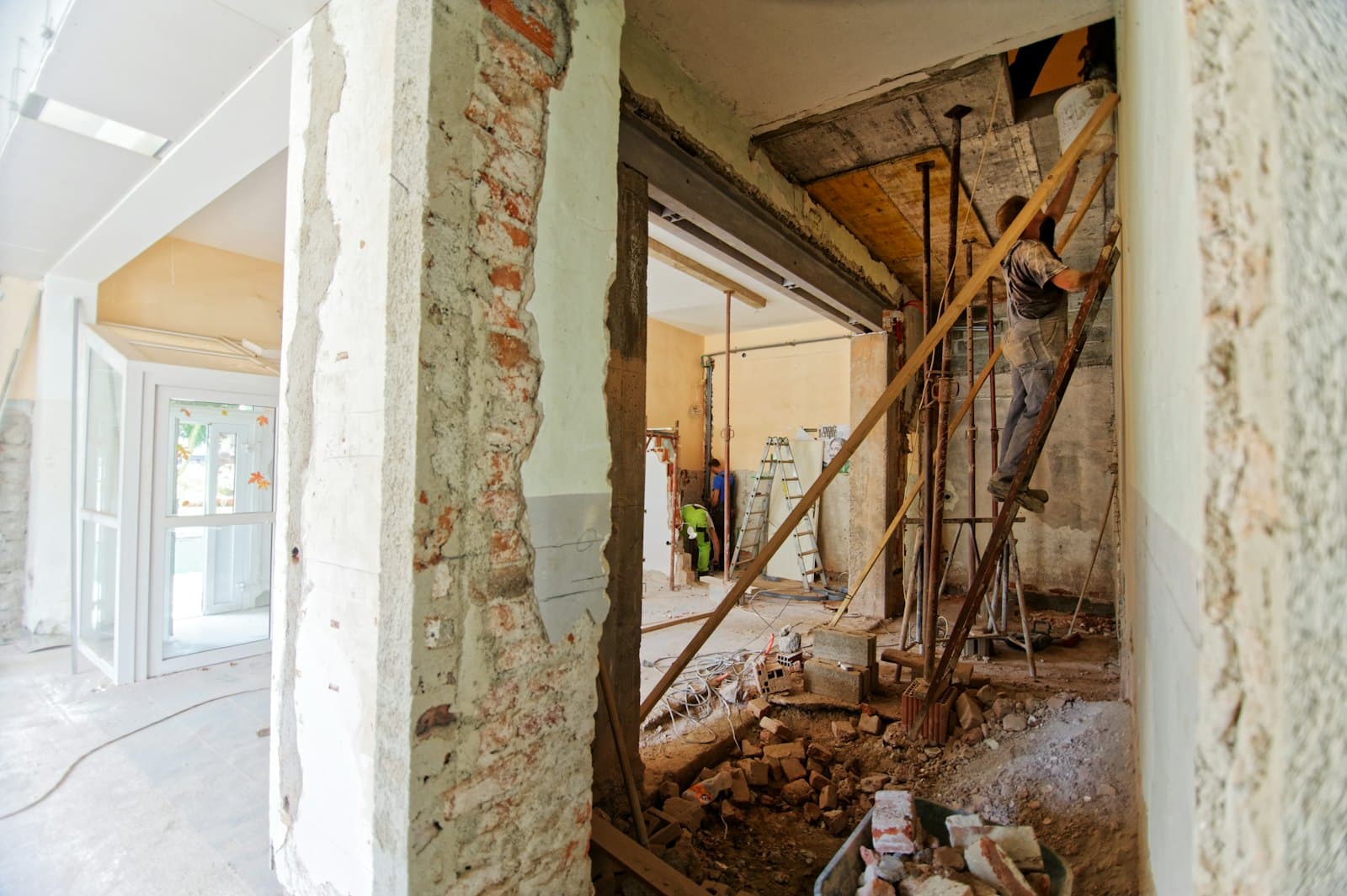 Renovation with an opened-up wall